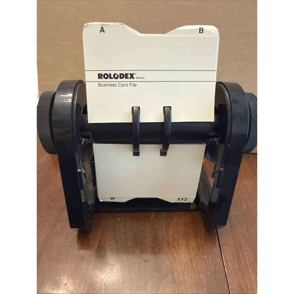 Rolodex Classic Rotary Card File RBC-400 2.5X4 Blank‎ Cards in Plastic Sleeves